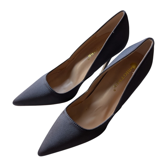 Consigned - NEW BigTree Elegant Dark Grey Pointed Toe Heels - Picture 1 of 6